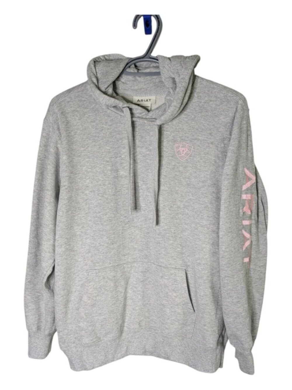 Ariat Women's Boot Barn Exclusive Logo Hoodie Gray With Pink Embroidery Size Med